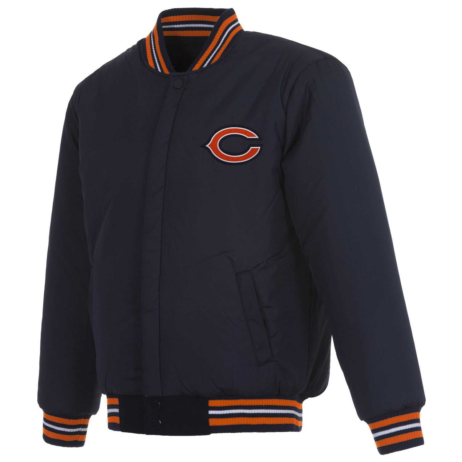 CHICAGO BEARS REVERSIBLE WOOL JACKET - NAVY
