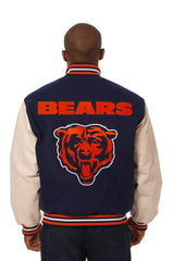 Chicago Bears Embroidered Wool and Leather Jacket