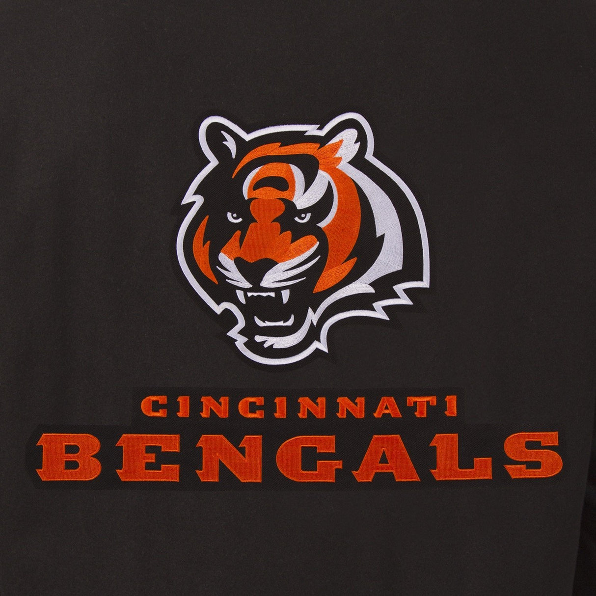 CINCINNATI BENGALS WOOL & LEATHER REVERSIBLE JACKET W/ EMBROIDERED LOGOS - BLACK