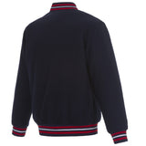 ATLANTA BRAVES REVERSIBLE WOOL JACKET - NAVY