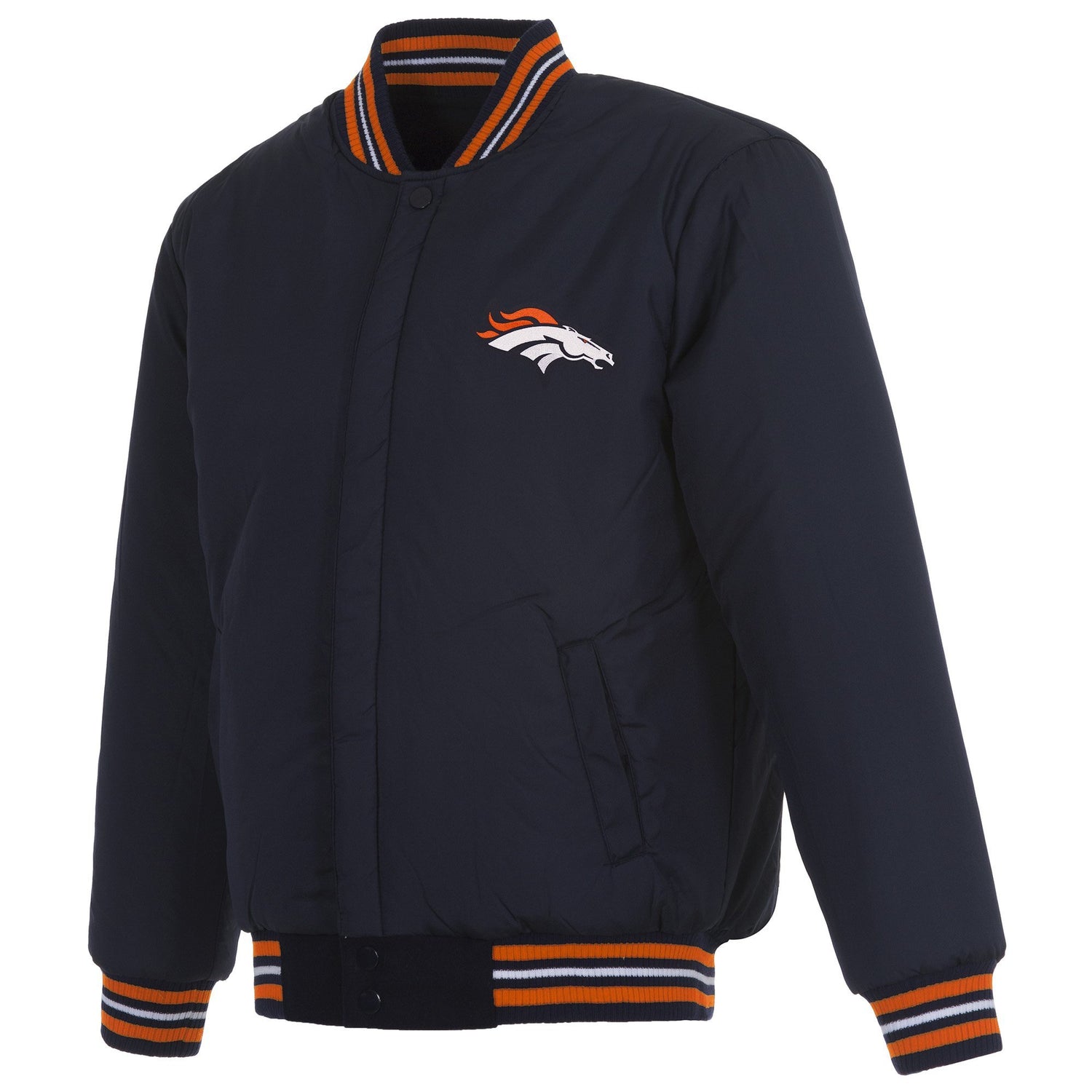 DENVER BRONCOS REVERSIBLE WOOL JACKET - NAVY