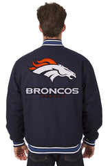 Denver Broncos All-Wool Reversible Jacket (Front and Back Logos)