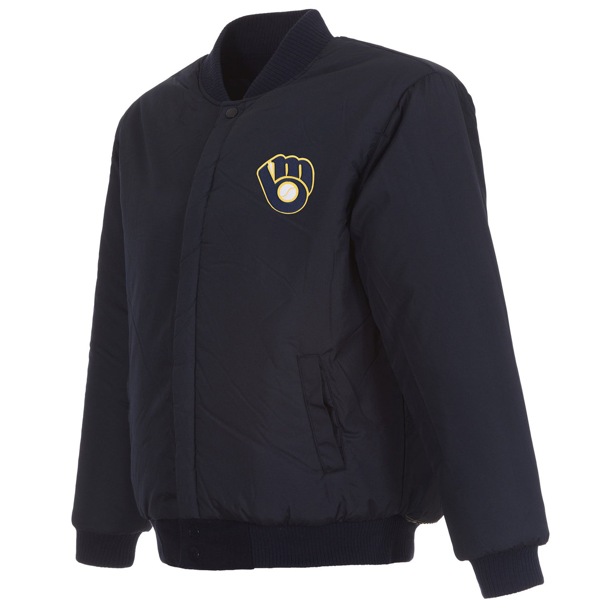 MILWAUKEE BREWERS REVERSIBLE WOOL JACKET - NAVY
