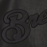 MILWAUKEE BREWERS FULL LEATHER JACKET - BLACK/BLACK