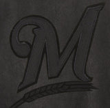 MILWAUKEE BREWERS FULL LEATHER JACKET - BLACK/BLACK