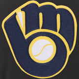 MILWAUKEE BREWERS JH DESIGN REVERSIBLE WOMEN FLEECE JACKET - BLACK