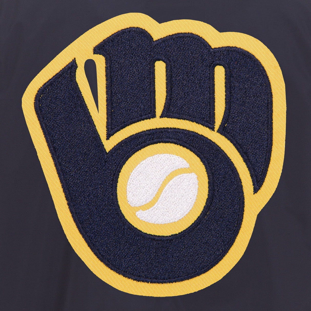 MILWAUKEE BREWERS JH DESIGN LIGHTWEIGHT NYLON BOMBER JACKET – NAVY