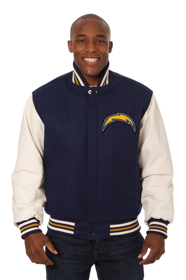 Los Angeles Chargers Embroidered Wool and Leather Jacket