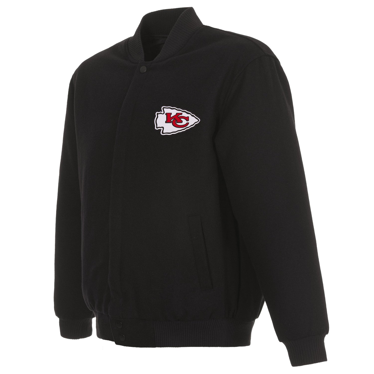 KANSAS CITY CHIEFS REVERSIBLE WOOL JACKET - BLACK