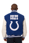 INDIANAPOLIS COLTS TWO-TONE WOOL AND LEATHER JACKET - ROYAL/WHITE