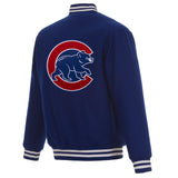 CHICAGO CUBS REVERSIBLE WOOL JACKET - ROYAL BLUE