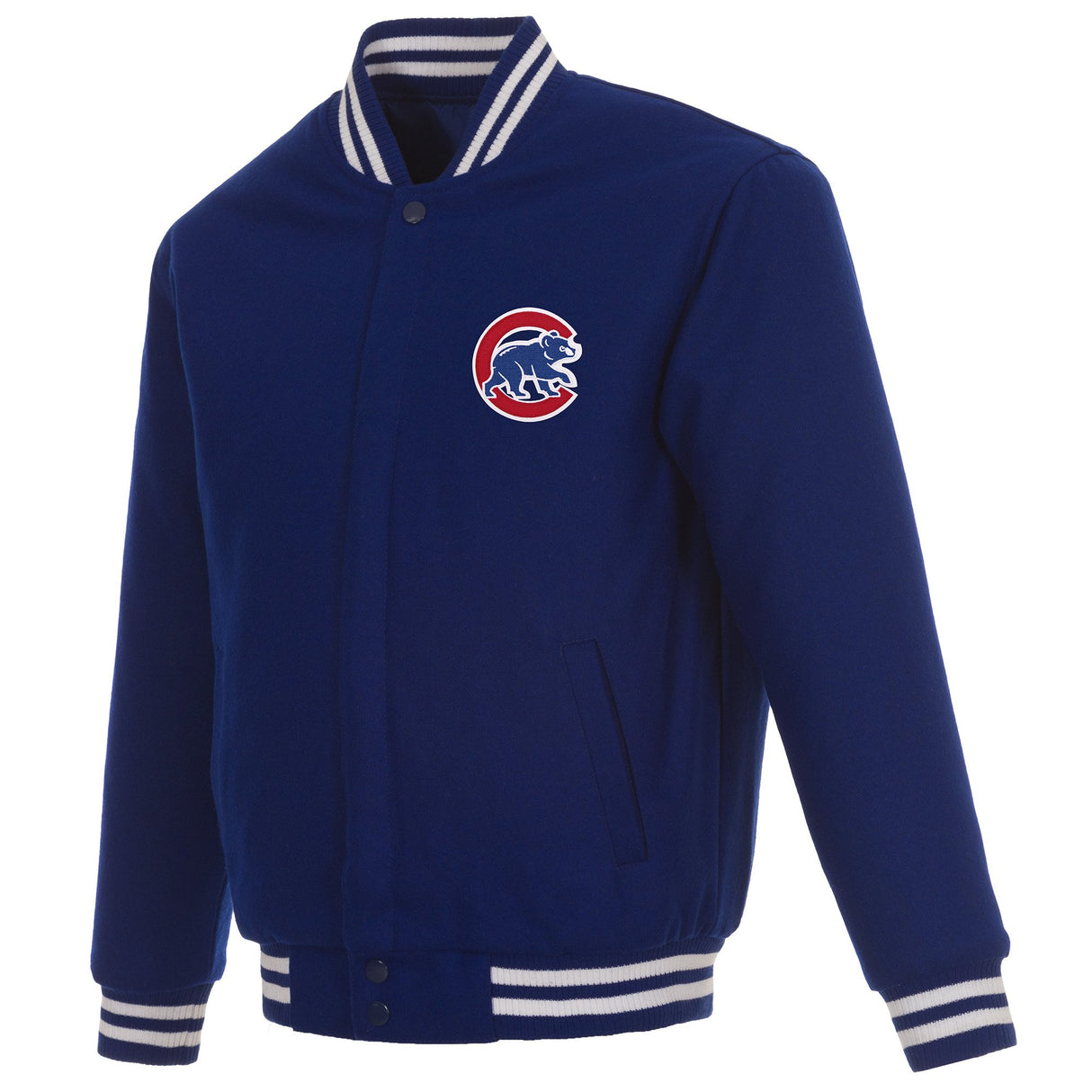 CHICAGO CUBS REVERSIBLE WOOL JACKET - ROYAL BLUE
