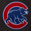 CHICAGO CUBS WOOL & LEATHER REVERSIBLE JACKET W/ EMBROIDERED LOGOS - BLACK