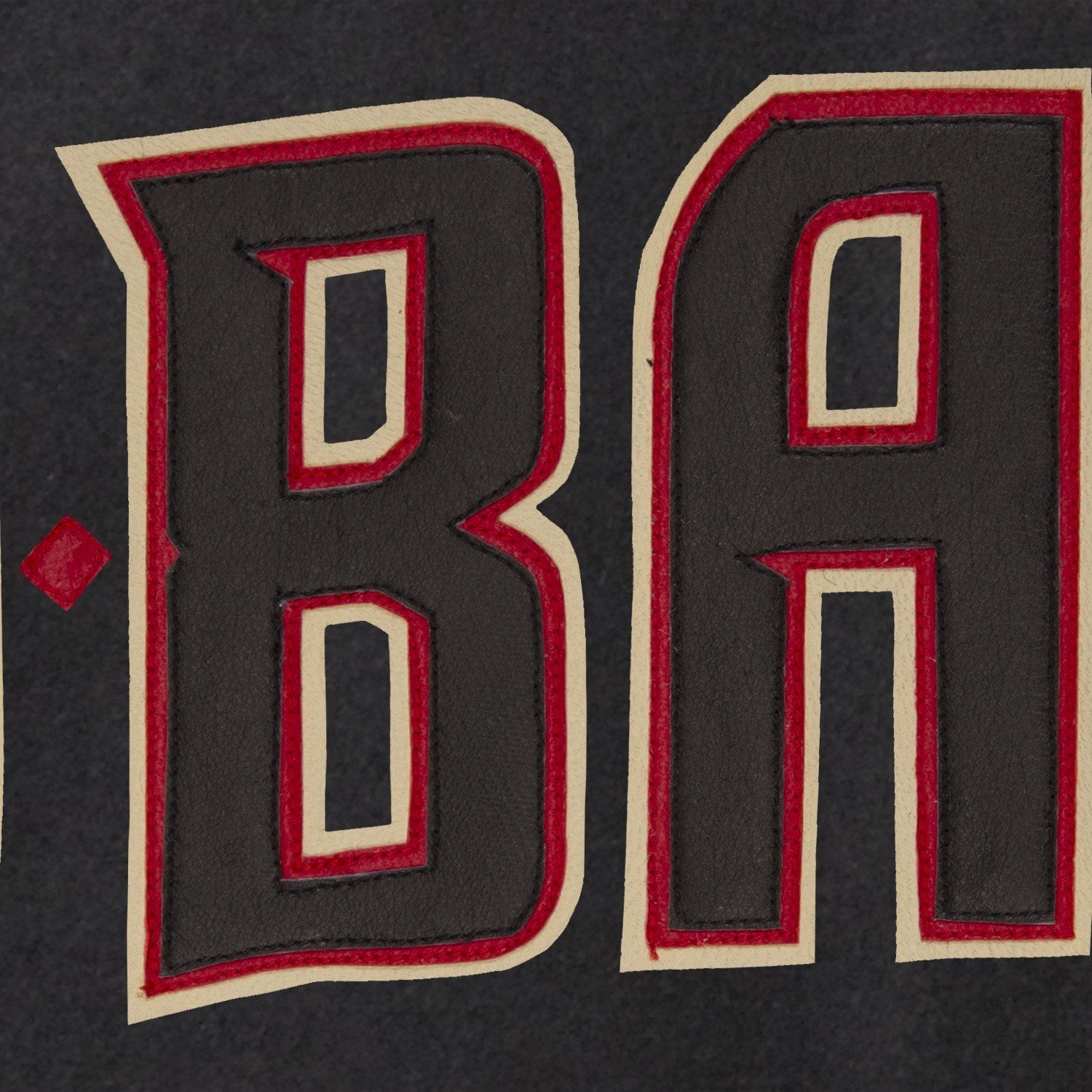 ARIZONA DIAMONDBACKS WOOL JACKET W/ HANDCRAFTED LEATHER LOGOS - BLACK