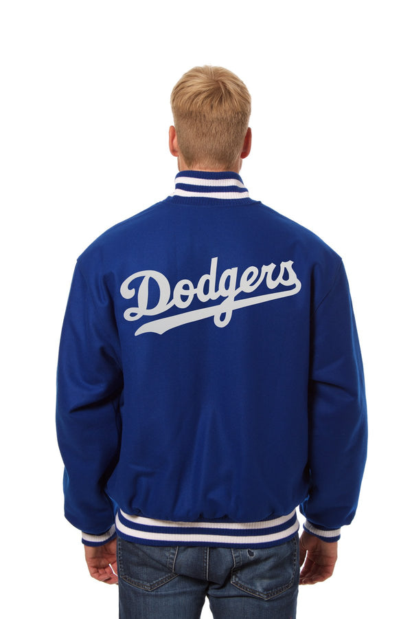LOS ANGELES DODGERS WOOL JACKET W/ HANDCRAFTED LEATHER LOGOS - ROYAL