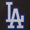 LOS ANGELES DODGERS WOOL & LEATHER REVERSIBLE JACKET W/ EMBROIDERED LOGOS - BLACK