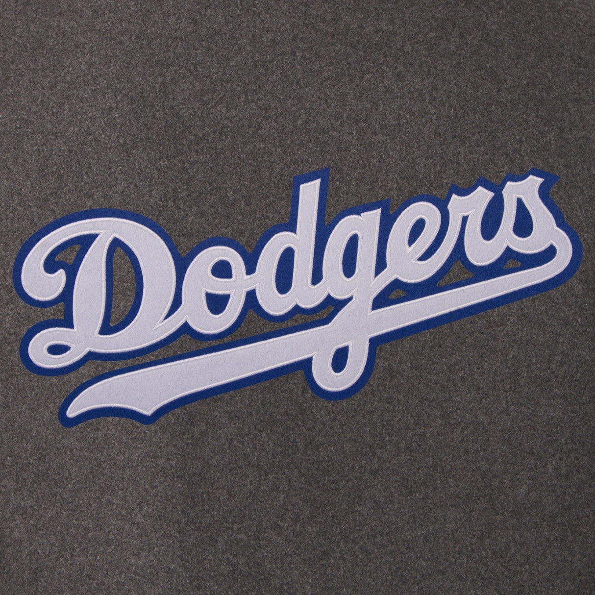LOS ANGELES DODGERS WOOL & LEATHER REVERSIBLE JACKET W/ EMBROIDERED LOGOS - CHARCOAL/BLACK