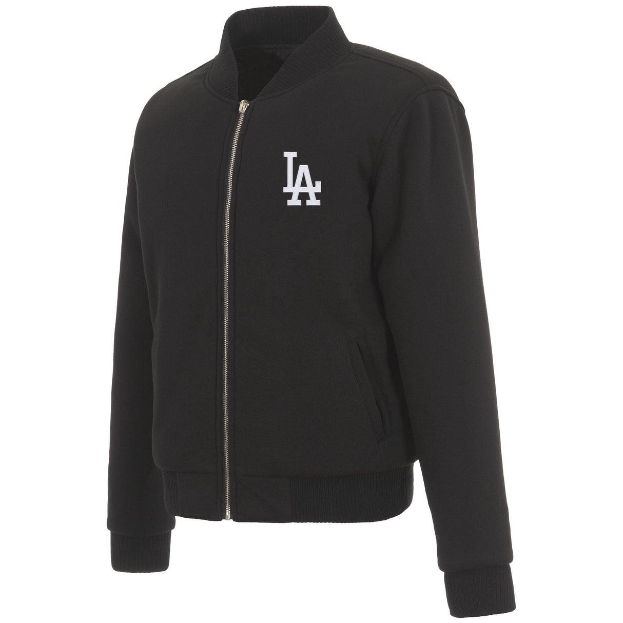 LOS ANGELES DODGERS JH DESIGN REVERSIBLE WOMEN FLEECE JACKET - BLACK
