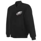 PHILADELPHIA EAGLES REVERSIBLE WOOL JACKET - BLACK