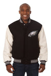 Philadelphia Eagles Embroidered Wool and Leather Jacket