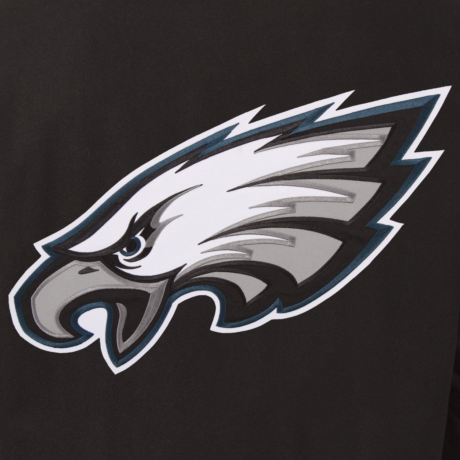 PHILADELPHIA EAGLES WOOL & LEATHER REVERSIBLE JACKET W/ EMBROIDERED LOGOS - BLACK