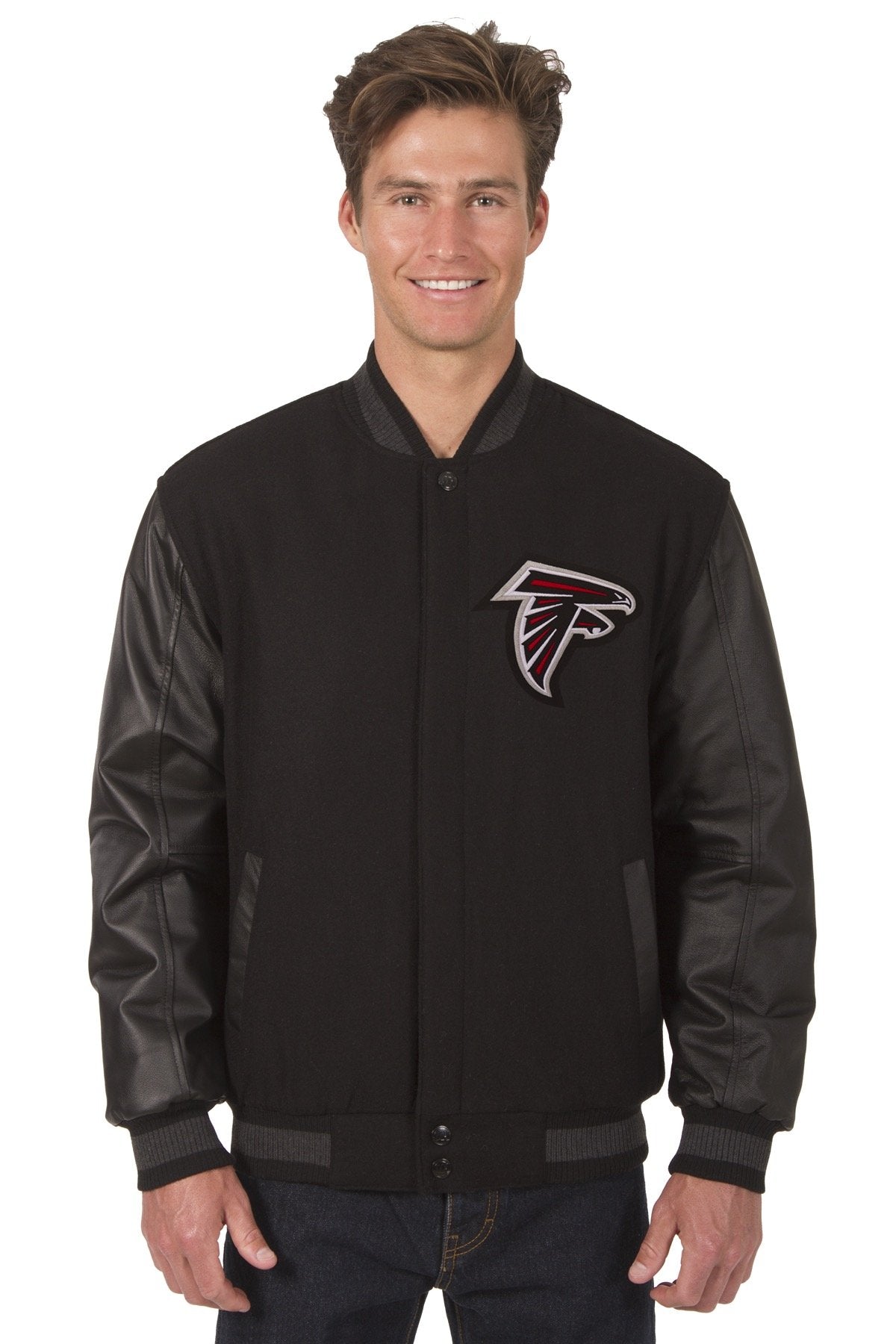 Atlanta Falcons Reversible Wool and Leather Jacket