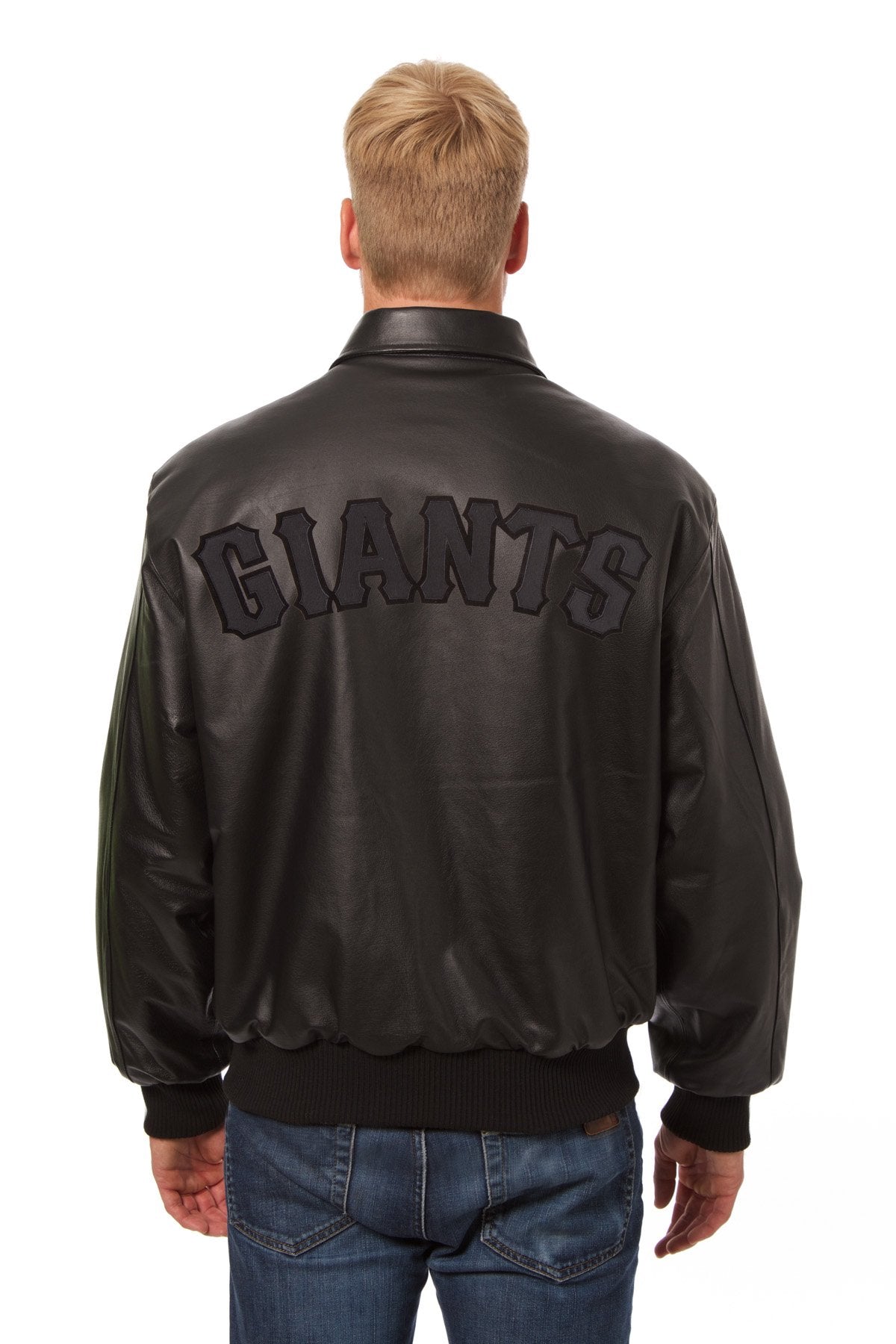 SAN FRANCISCO GIANTS FULL LEATHER JACKET - BLACK/BLACK
