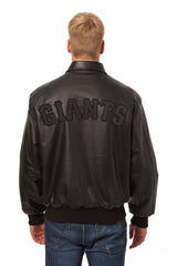 SAN FRANCISCO GIANTS FULL LEATHER JACKET - BLACK/BLACK