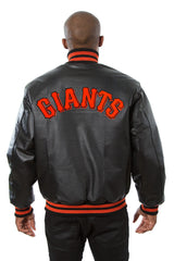 SAN FRANCISCO GIANTS FULL LEATHER JACKET - BLACK
