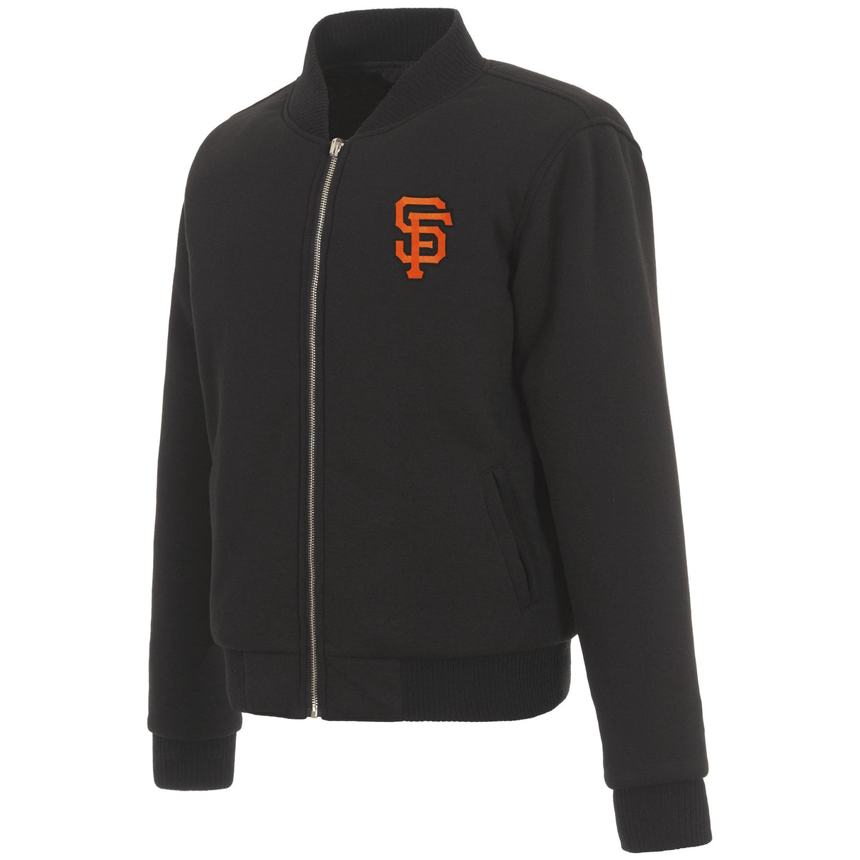 SAN FRANCISCO GIANTS JH DESIGN REVERSIBLE WOMEN FLEECE JACKET - BLACK