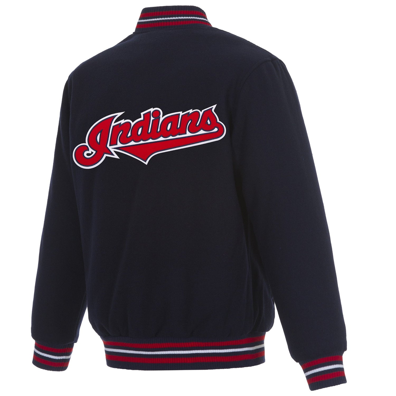 CLEVELAND GUARDIANS REVERSIBLE WOOL JACKET - NAVY