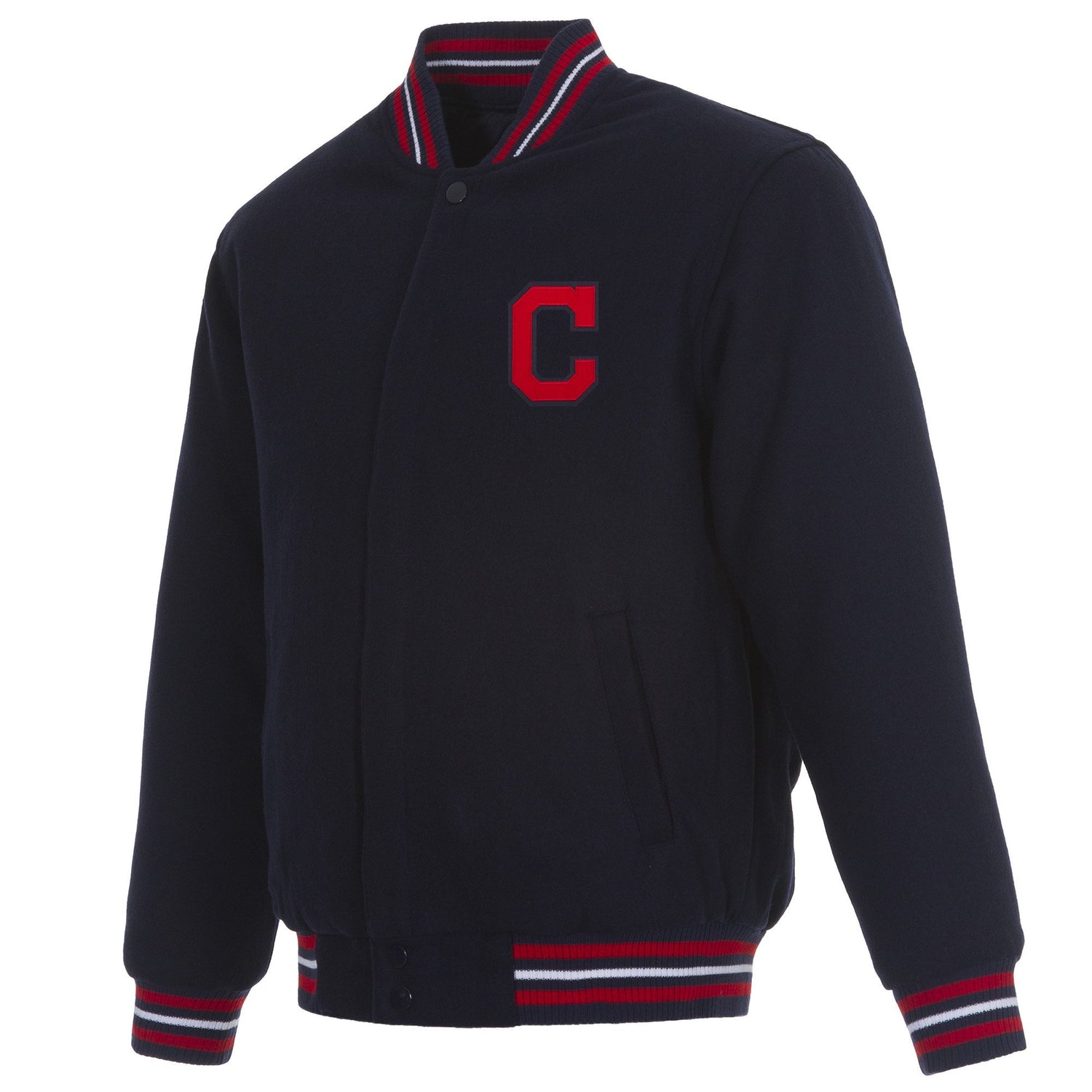 CLEVELAND GUARDIANS REVERSIBLE WOOL JACKET - NAVY