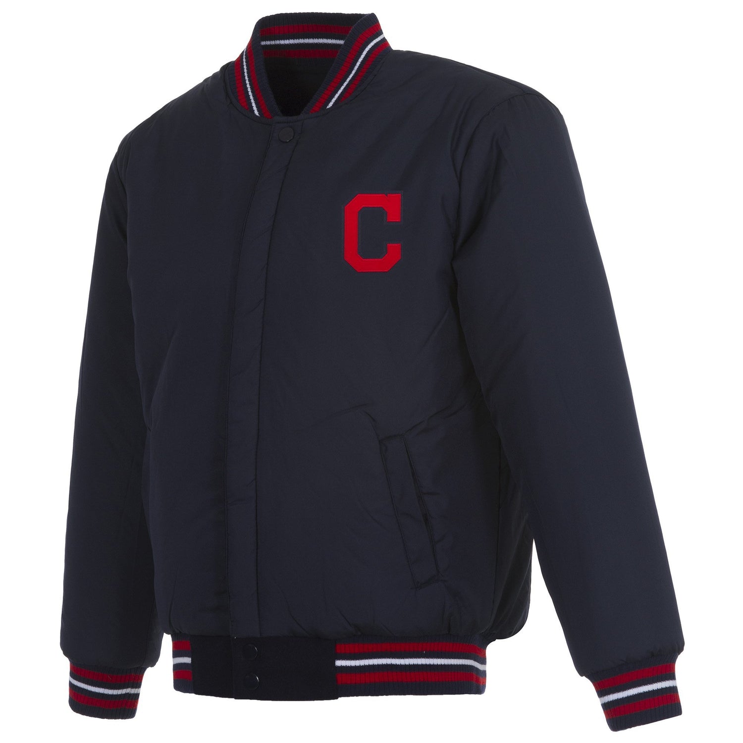 CLEVELAND GUARDIANS REVERSIBLE WOOL JACKET - NAVY