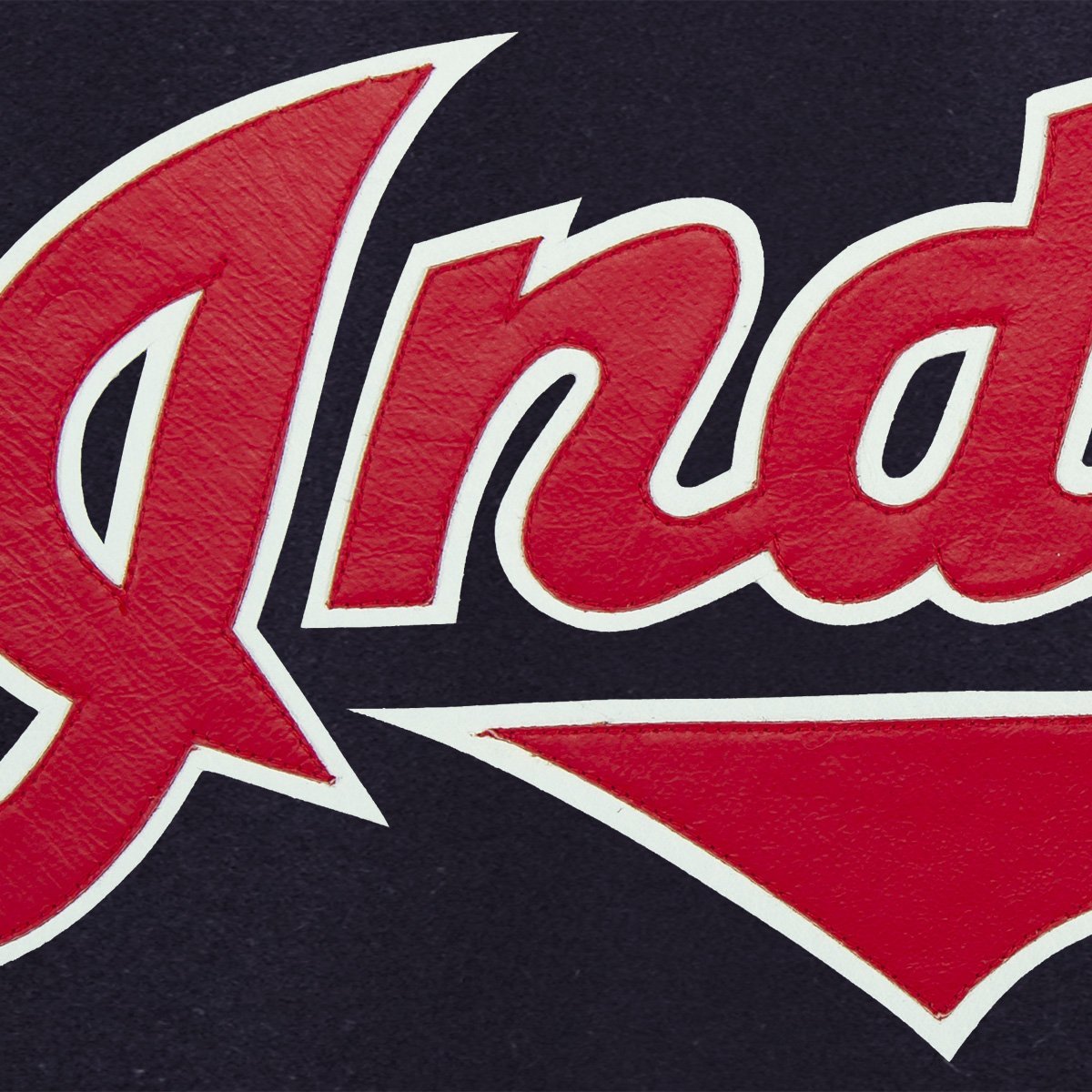 CLEVELAND GUARDIANS TWO-TONE WOOL JACKET W/ HANDCRAFTED LEATHER LOGOS - NAVY/RED