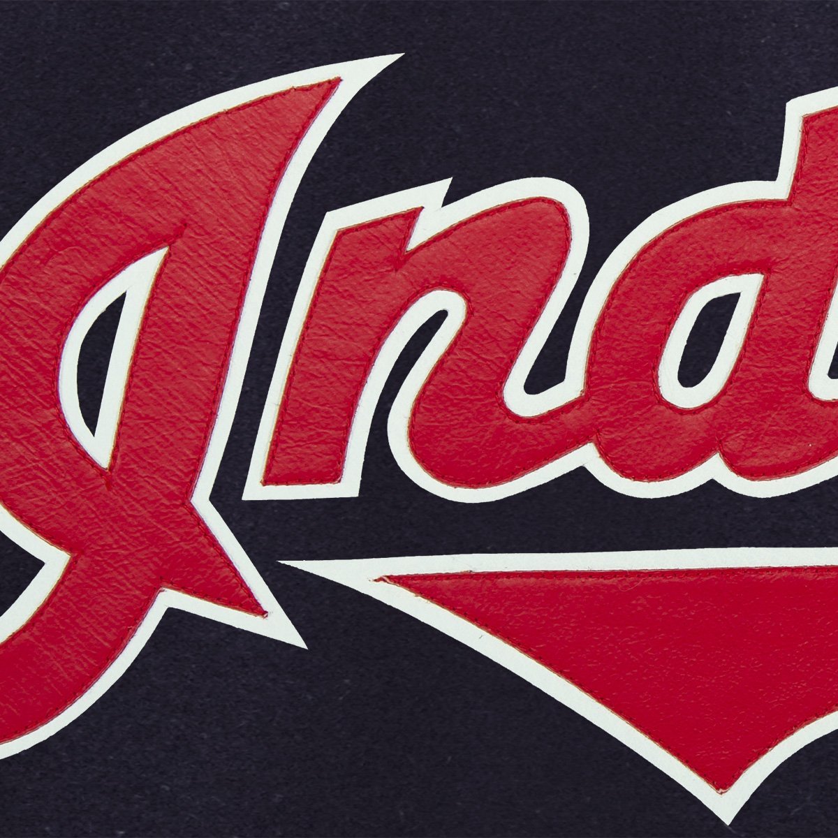 CLEVELAND GUARDIANS WOOL JACKET W/ HANDCRAFTED LEATHER LOGOS - NAVY