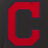 CLEVELAND GUARDIANS JH DESIGN REVERSIBLE WOMEN FLEECE JACKET - BLACK