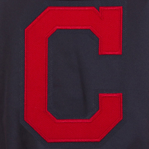 CLEVELAND GUARDIANS TWO-TONE REVERSIBLE FLEECE HOODED JACKET - NAVY/RED