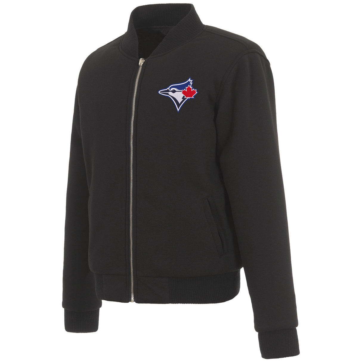 TORONTO BLUE JAYS JH DESIGN REVERSIBLE WOMEN FLEECE JACKET - BLACK