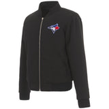 TORONTO BLUE JAYS JH DESIGN REVERSIBLE WOMEN FLEECE JACKET - BLACK
