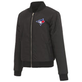 TORONTO BLUE JAYS JH DESIGN REVERSIBLE WOMEN FLEECE JACKET - BLACK
