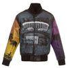 LOS ANGELES LAKERS JH DESIGN HAND-PAINTED LEATHER JACKET - BLACK