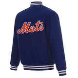 NEW YORK METS REVERSIBLE WOOL JACKET - ROYAL