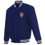NEW YORK METS REVERSIBLE WOOL JACKET - ROYAL
