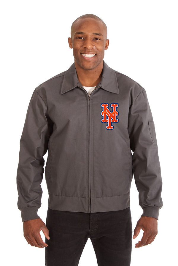 NEW YORK METS COTTON TWILL WORKWEAR JACKET - CHARCOAL