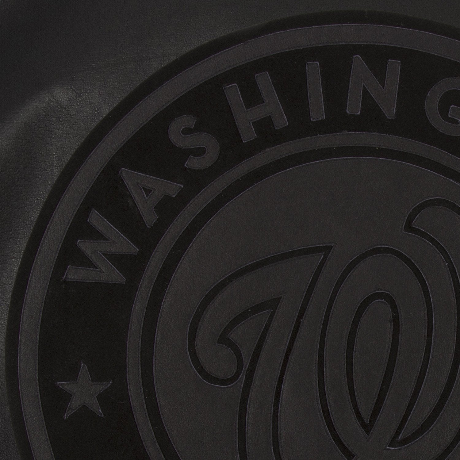 WASHINGTON NATIONALS FULL LEATHER JACKET - BLACK/BLACK