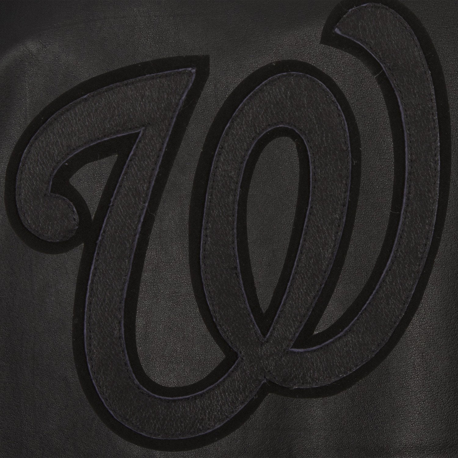 WASHINGTON NATIONALS FULL LEATHER JACKET - BLACK/BLACK
