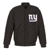 NEW YORK GIANTS WOOL & LEATHER THROWBACK REVERSIBLE JACKET - CHARCOAL