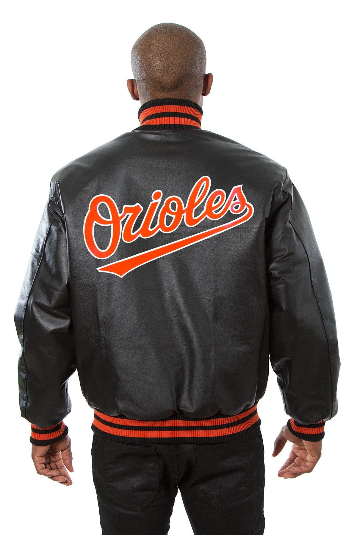 BALTIMORE ORIOLES FULL LEATHER JACKET - BLACK