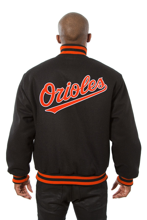 BALTIMORE ORIOLES EMBROIDERED WOOL JACKET - BLACK