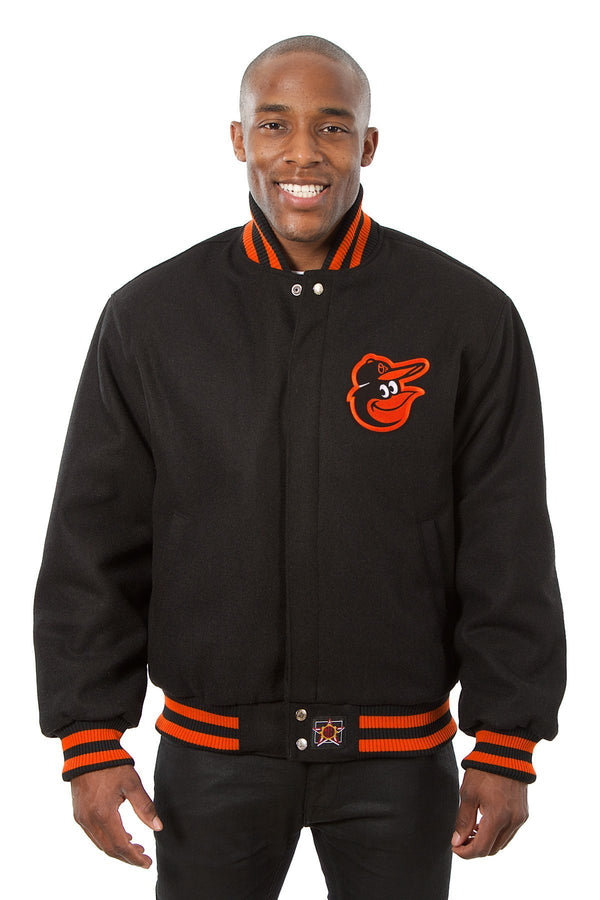 BALTIMORE ORIOLES EMBROIDERED WOOL JACKET - BLACK